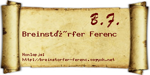 Breinstörfer Ferenc névjegykártya